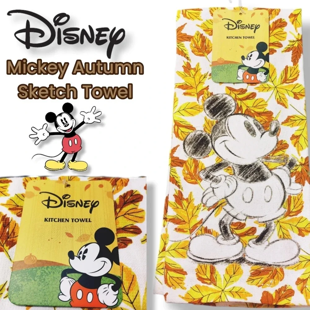 Disney Autumn Leaves Classic Sketch Mickey Kitchen Towel